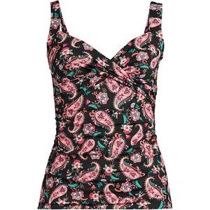 Land’s End Plus V neck wrap black multi paisley Tankini underwire Various Sizes